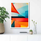 Abstract Painting Colourful Shapes Art Print Blue Red and Orange No 2