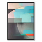 Modern Abstract Shapes Wall Art Poster Blue Orange and Grey No 1