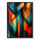 Modern Abstract Shapes Art Print Blue Red and Green No 2