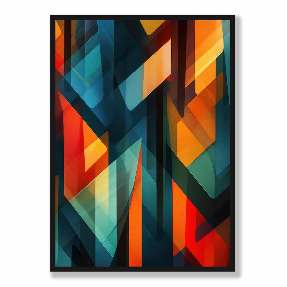 Modern Abstract Shapes Art Print Blue Red and Green No 3