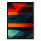 Modern Abstract Shapes and Lines Art Print Blue Orange and Green No 3