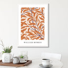 William Morris Willow Bough Floral Vintage Poster in Autumn Orange and Purple