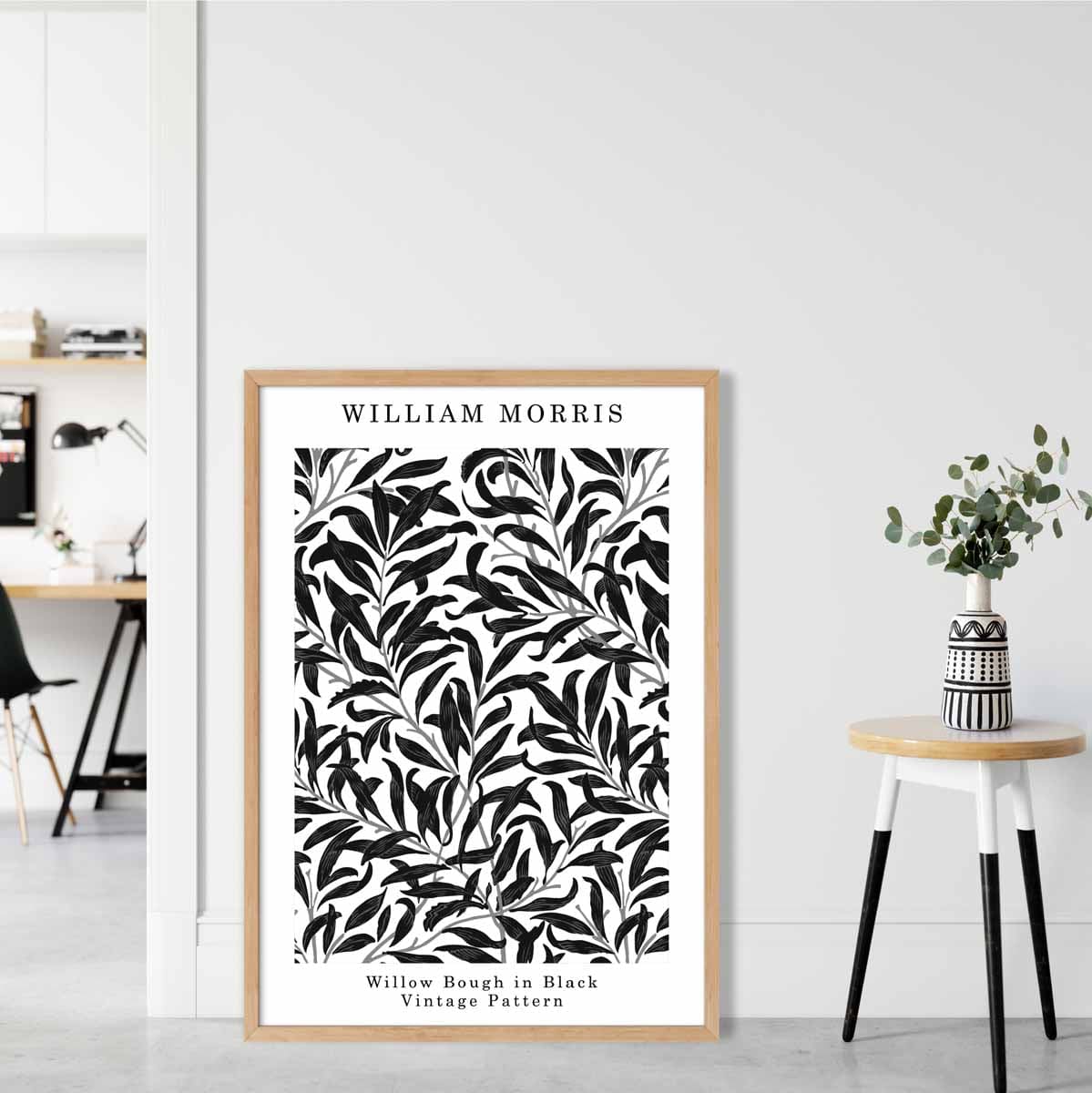 William Morris Black and White Willow Bough Art Print