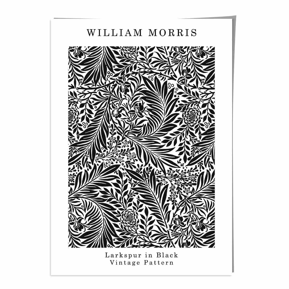 William Morris Black and White Larkspur Art Print