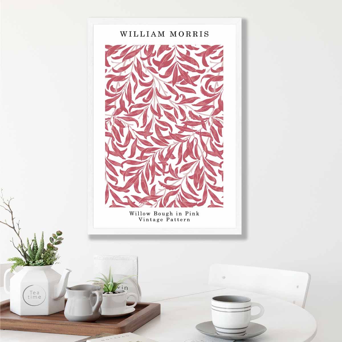 William Morris Raspberry Pink Willow Bough Art Print
