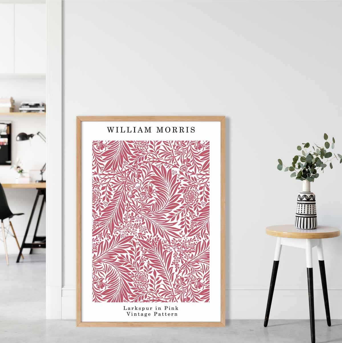 William Morris Raspberry Pink Larkspur Art Print