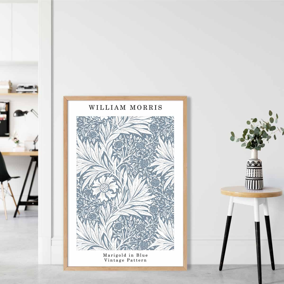 William Morris Blue Marigold Art Print