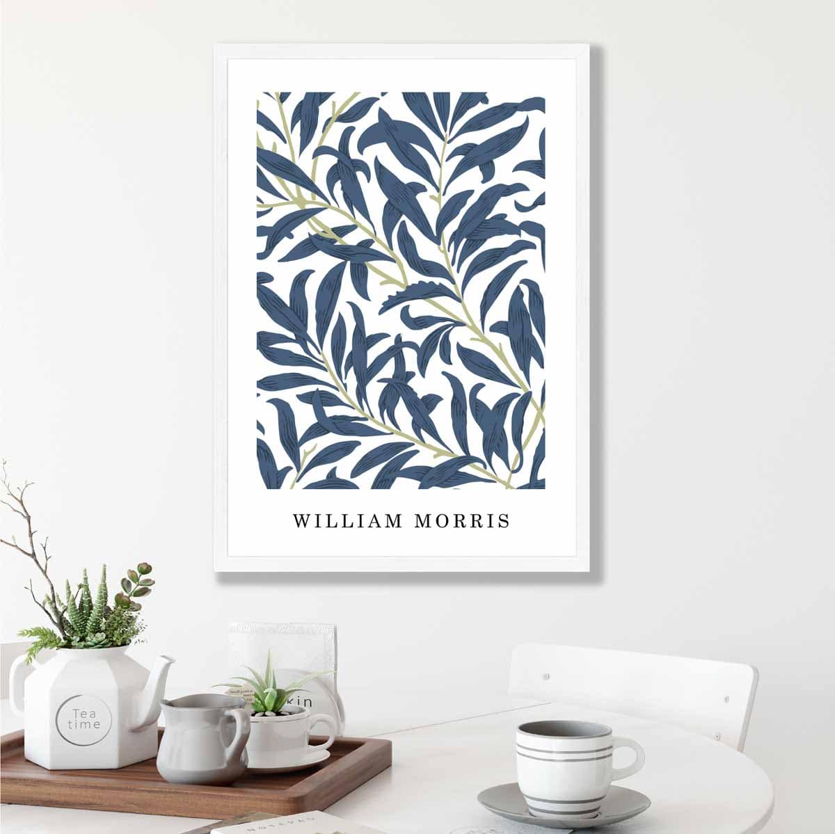 William Morris Navy Blue Willow Art Print