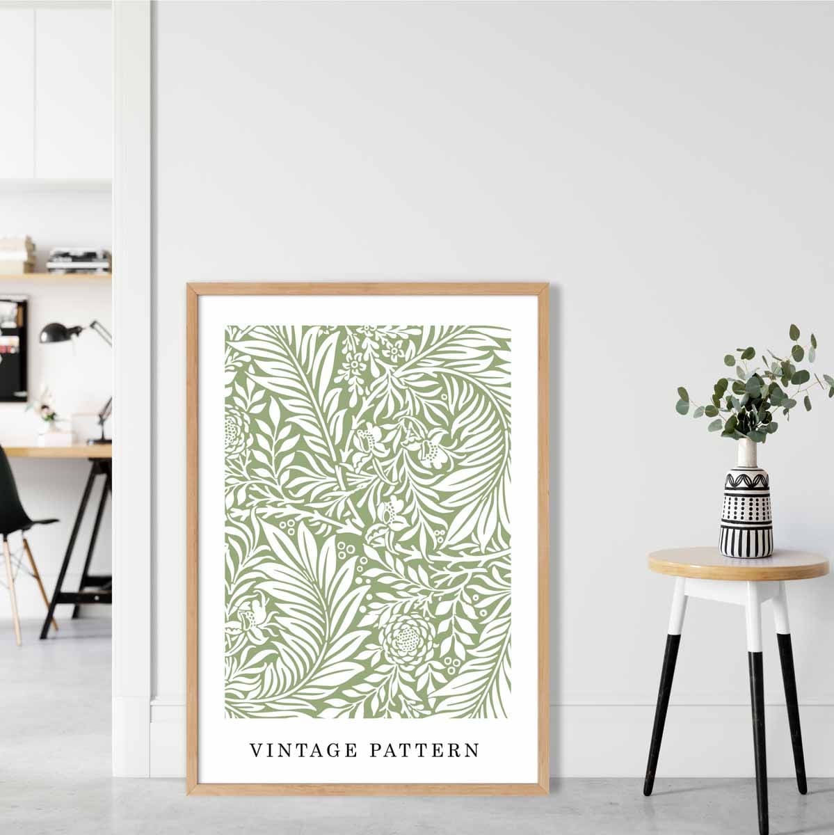William Morris Green Vintage Floral Art Print