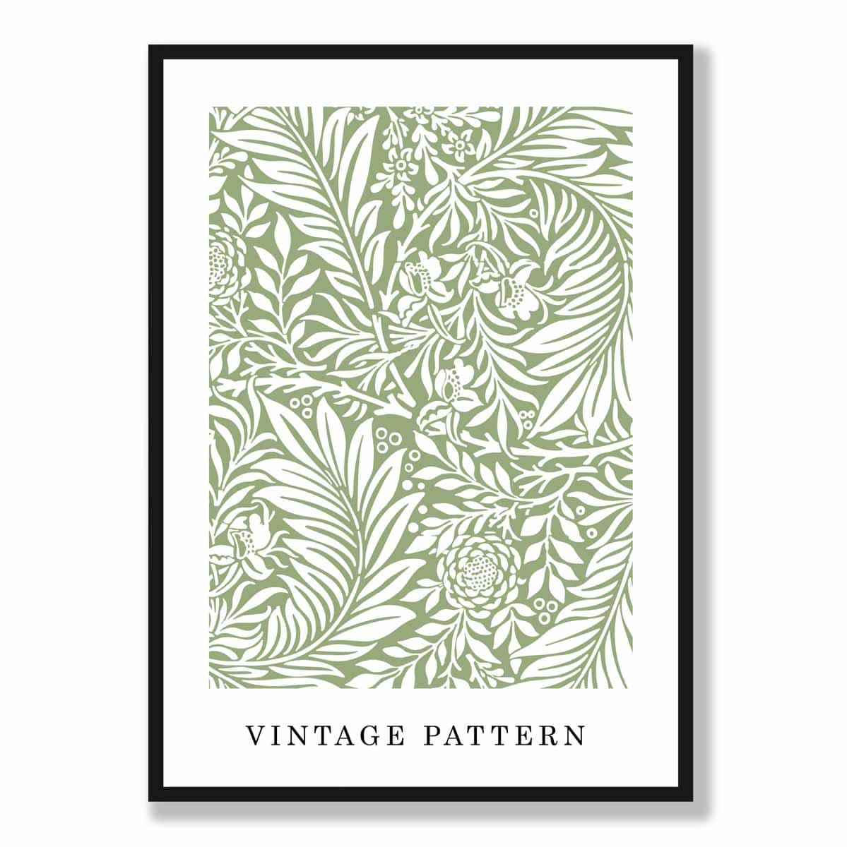 William Morris Green Vintage Floral Art Print