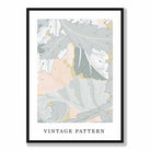 William Morris Acanthus Floral Vintage Poster in Pastel Green and Peach