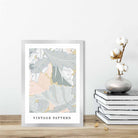 William Morris Acanthus Floral Vintage Poster in Pastel Green and Peach