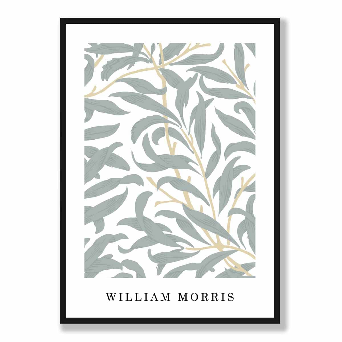 William Morris Willow Bough Floral Vintage Poster in Pastel Green and Peach