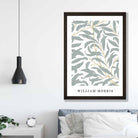 William Morris Willow Bough Floral Vintage Poster in Pastel Green and Peach