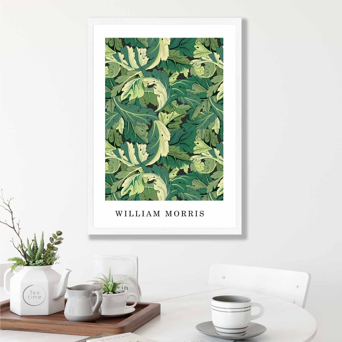 William Morris Acanthus in Bright Green Art Print