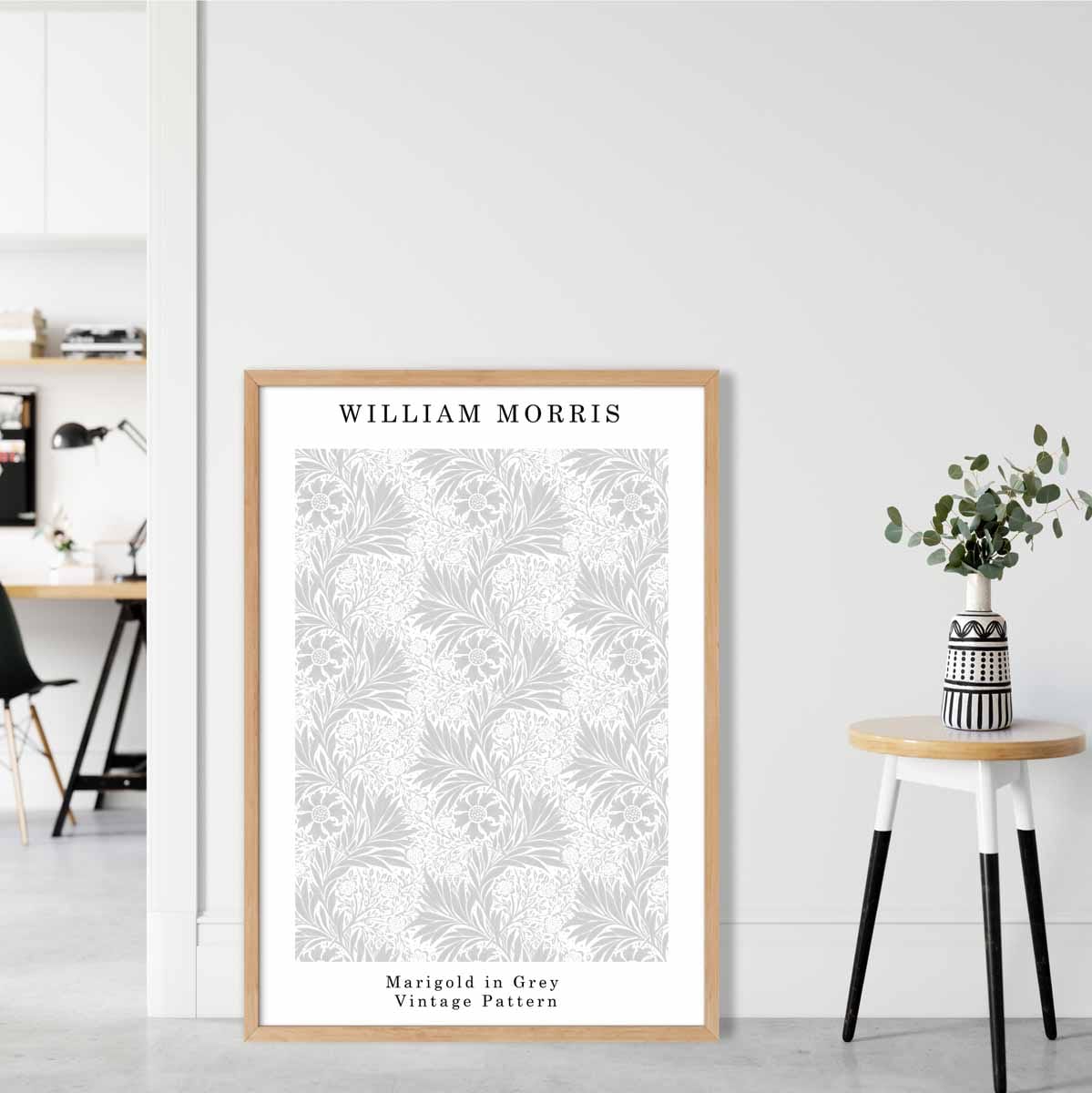 William Morris Grey Marigold Art Print