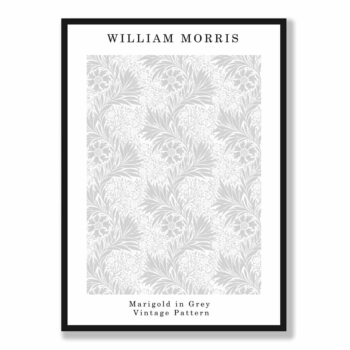 William Morris Grey Marigold Art Print