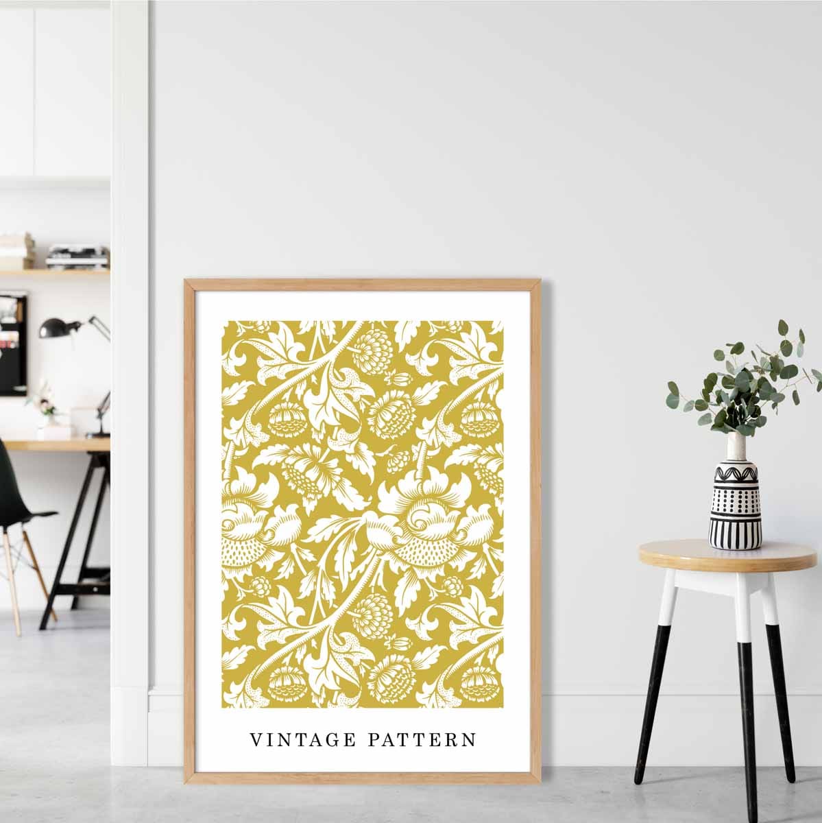 William Morris Yellow Vintage Floral Art Print