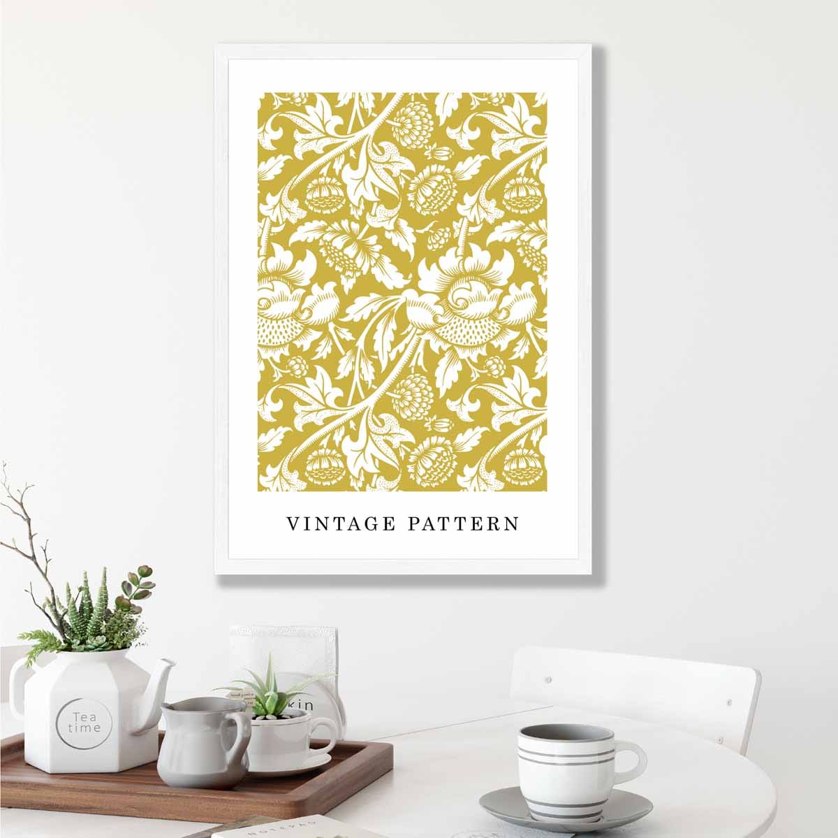 William Morris Yellow Vintage Floral Art Print