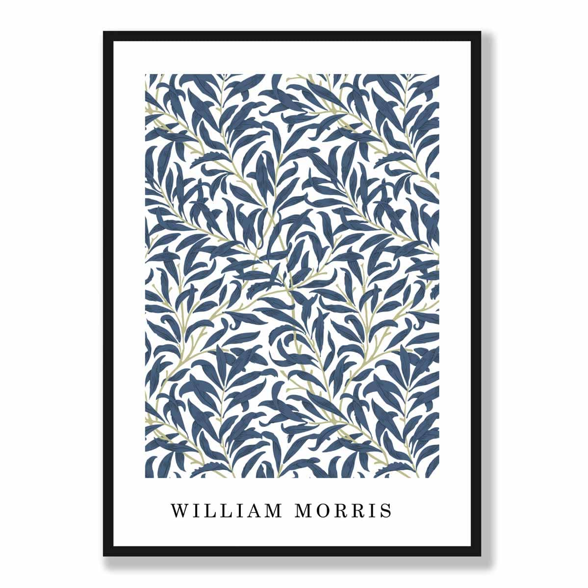 William Morris Blue Green Vintage Willow Floral Art Print