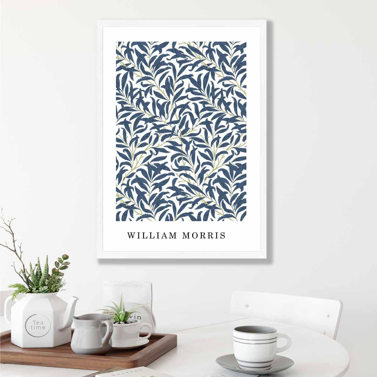 William Morris Blue Green Vintage Willow Floral Art Print
