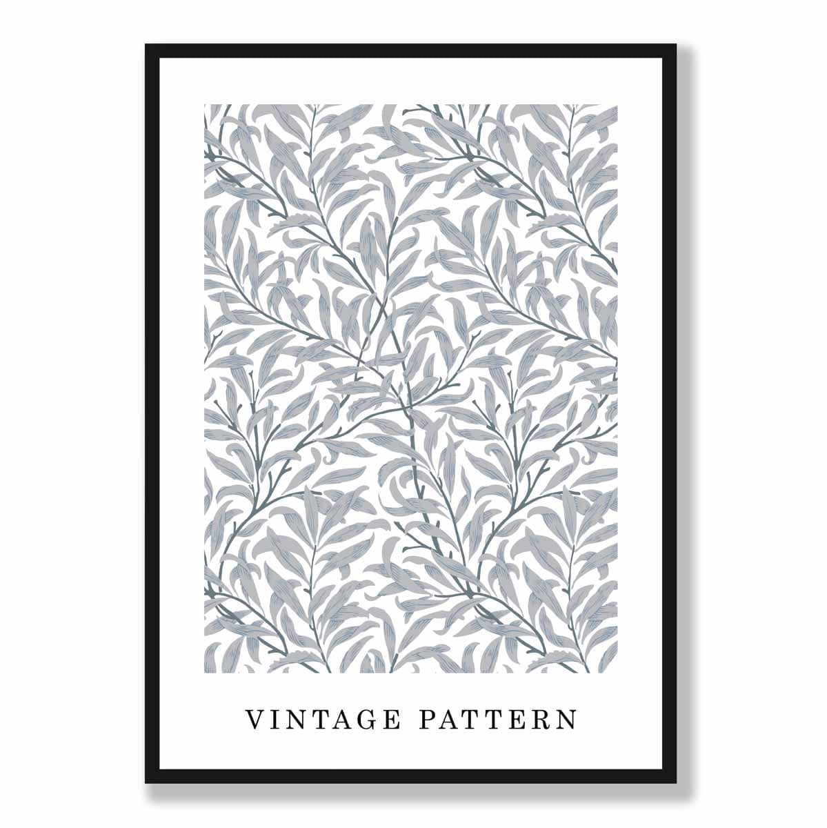 William Morris Grey Vintage Willow Floral Art Print