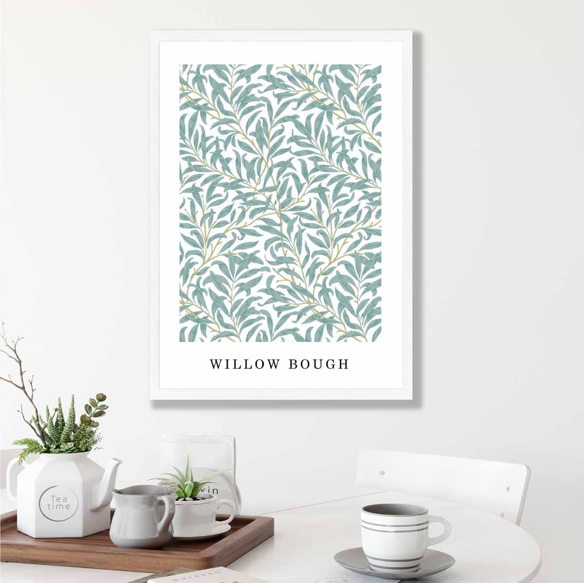 William Morris Mint Green Vintage Willow Floral Art Print