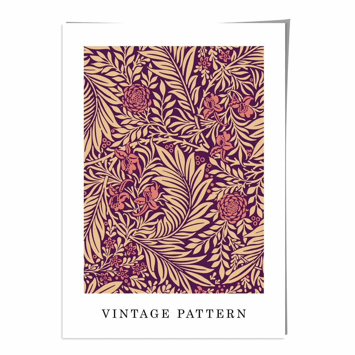 William Morris Red and Beige Vintage Larkspur Floral Art Print