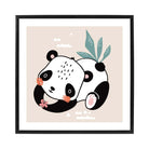 Cute Panda Poster on Beige Jungle Kids Wall Art