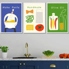 Set of 3 Kitchen Pasta Quote Wall Art Posters