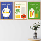 Set of 3 Kitchen Pasta Quote Wall Art Posters