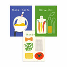 Set of 3 Kitchen Pasta Quote Wall Art Posters