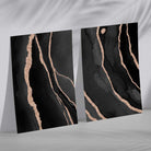 Black and Gold Abstract Framed Set of 2 Art Prints
