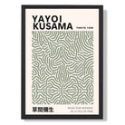 Yayoi Kusama Infinity in Green Art Print print in Black Wooden Frame