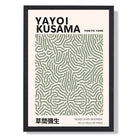 Yayoi Kusama Infinity in Green print in Black Wooden Frame