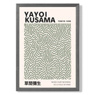 Yayoi Kusama Infinity in Green print in Dark Grey Wooden Frame