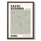Yayoi Kusama Infinity in Green print in Dark Wooden Frame
