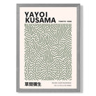 Yayoi Kusama Infinity in Green print in Light Grey Wooden Frame