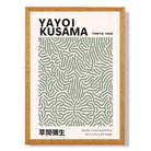 Yayoi Kusama Infinity in Green print in Oak Wooden Frame