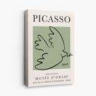 Picasso Dove on Sage Green Canvas Art Print