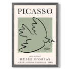 Picasso Dove on Sage Green print in Dark Grey Wooden Frame
