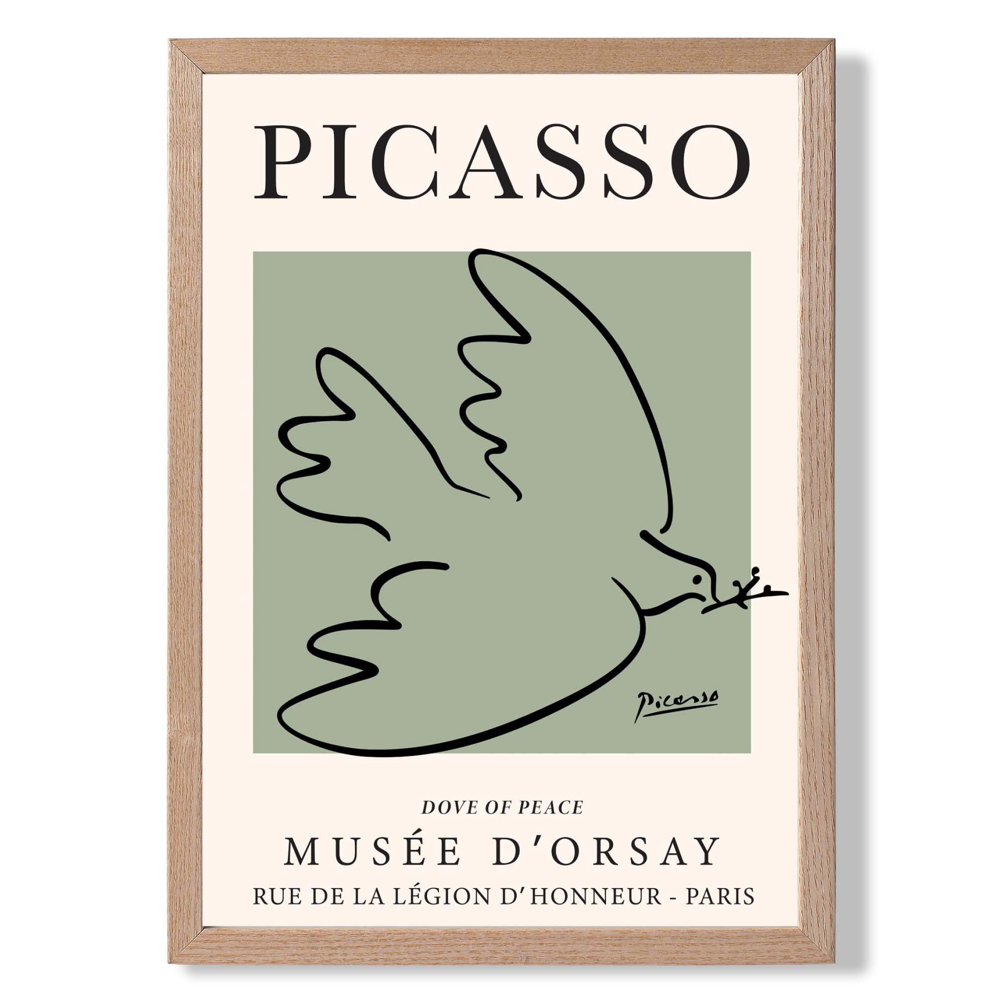 Picasso Dove on Sage Green Art Print Wall Art Print