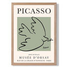 Picasso Dove on Sage Green print in Light Oak Wooden Frame