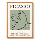 Picasso Dove on Sage Green print in Oak Wooden Frame