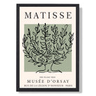 Matisse Plane Tree on Sage Green Art Print print in Black Wooden Frame