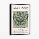 Matisse Plane Tree on Sage Green Canvas Art Print with Black Float Frame