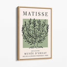 Matisse Plane Tree on Sage Green Canvas Art Print with Oak Float Frame