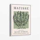 Matisse Plane Tree on Sage Green Canvas Art Print with White Float Frame