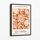 Matisse Champs de Roses in Orange Canvas Art Print with Black Float Frame