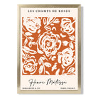 Matisse Champs de Roses in Orange print in Gold Wooden Frame